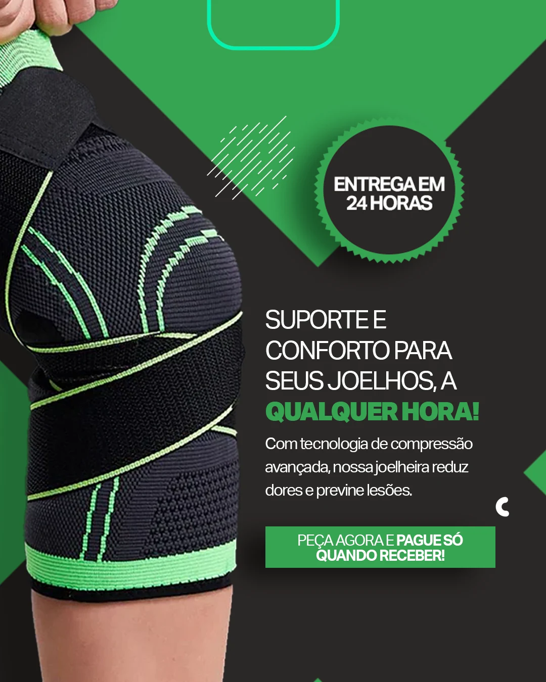 Joelheira Ortopédica Premium com suporte 360°